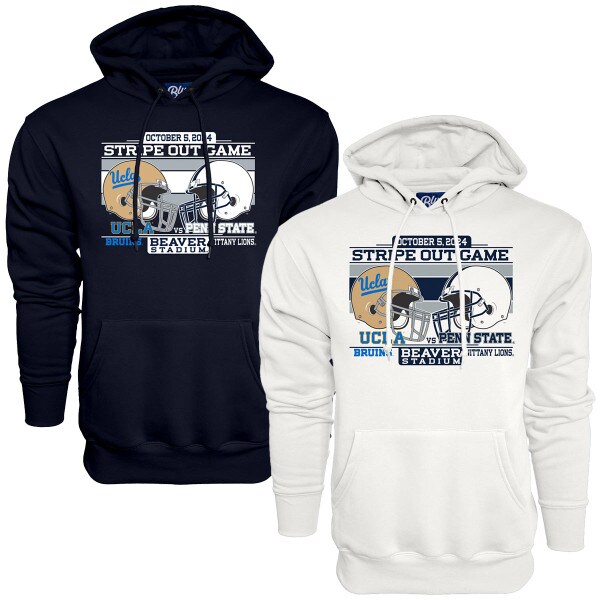navy and white hooded sweatshirts Stripe Out Game UCLA vs PSU